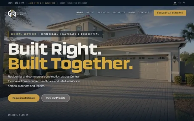 G&N Builders Group website built by AUGRO