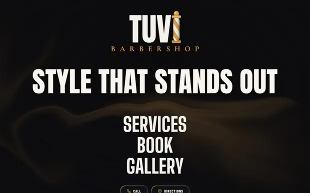 Tuvi Barbershop website built by AUGRO